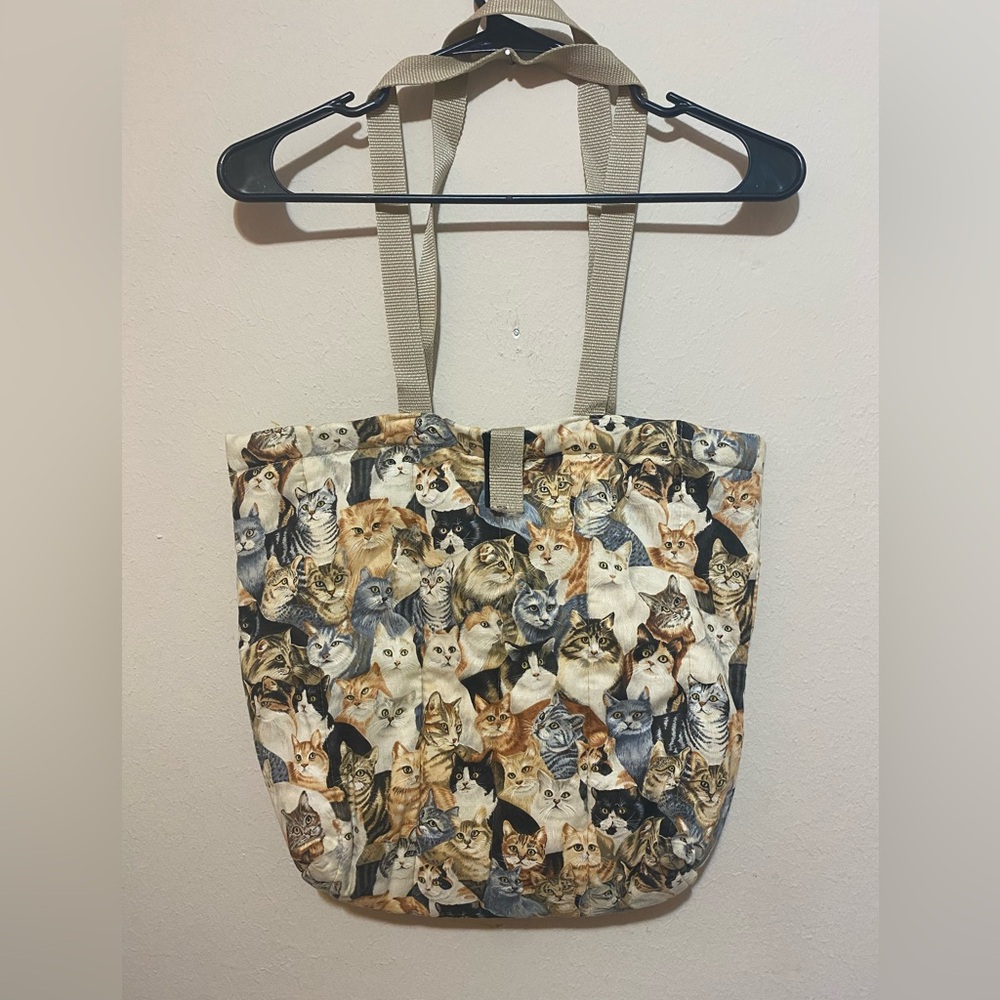 Women’s Grandmacore Quilted Cat Print Tote Bag